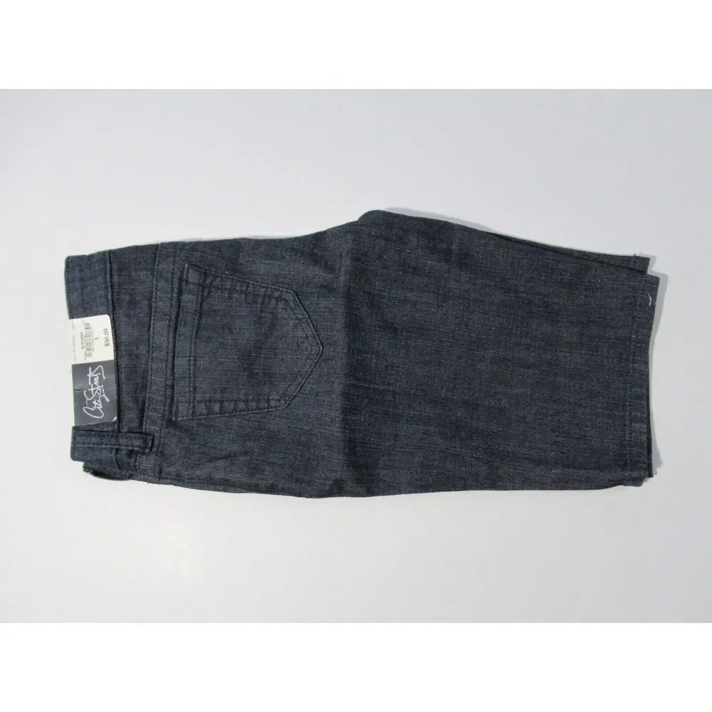 City Streets Ladies Blue Low Rise Jean Shorts Size 5 Studded Embellished NWT A16